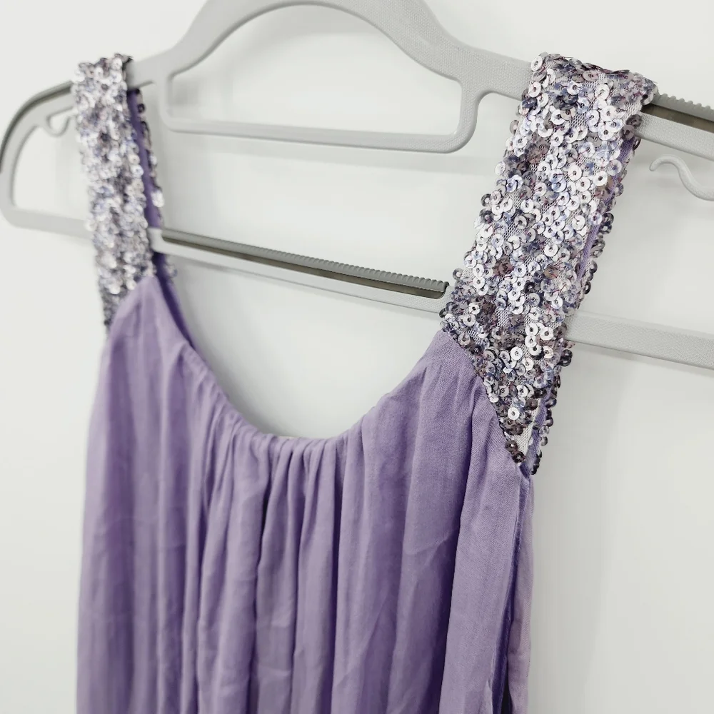 Soft Surroundings Tie Dye Silk Sequined Strap Maxi Dress - Picture 3 of 9